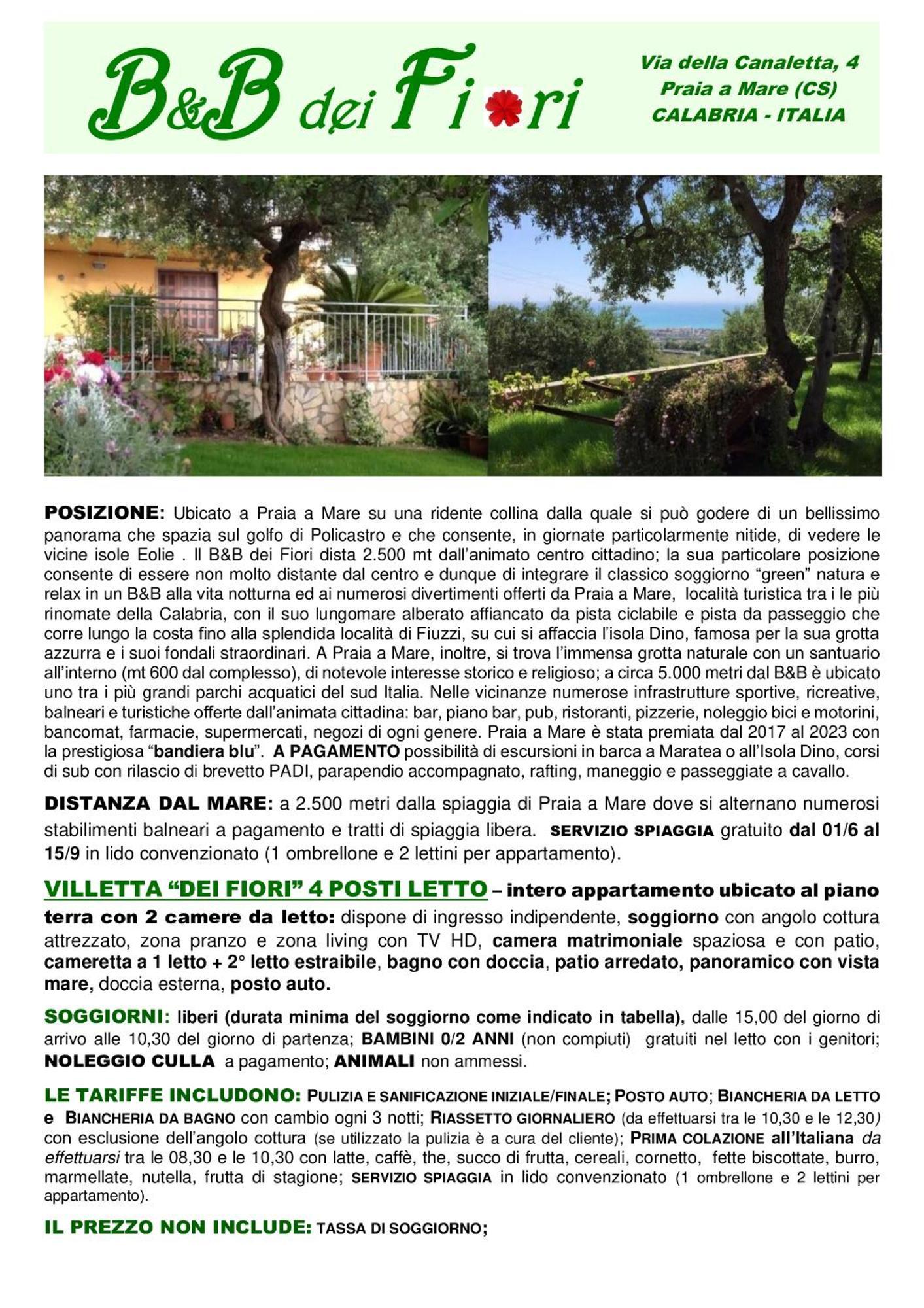 B&B Dei Fiori Praia a Mare Εξωτερικό φωτογραφία